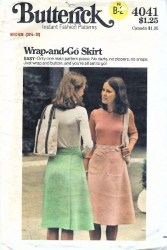 4041 Butterick 1970s Flare Mini Wrap and Go Skirt 3 Piece Pattern Petite 23" Waist uncut